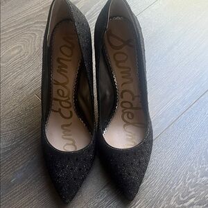 Sam Edelman Black Glitter Heels